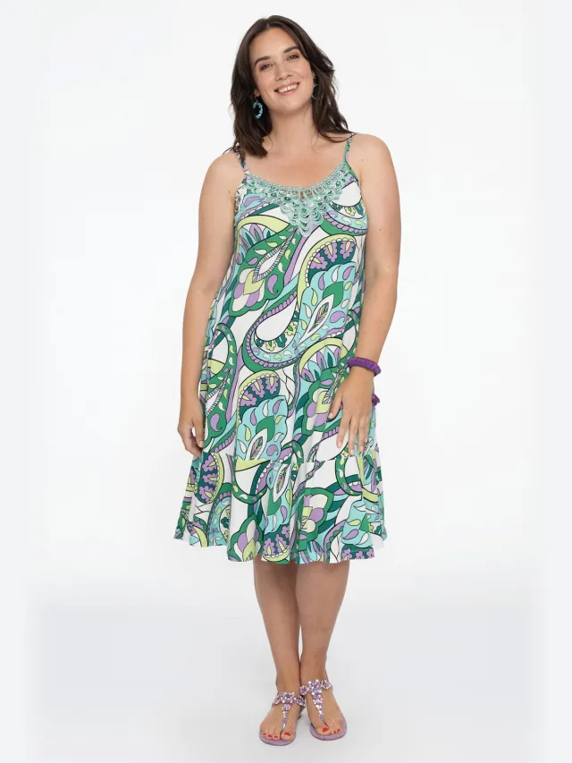 Yoek Spaghetti-jurk BARI | Wit