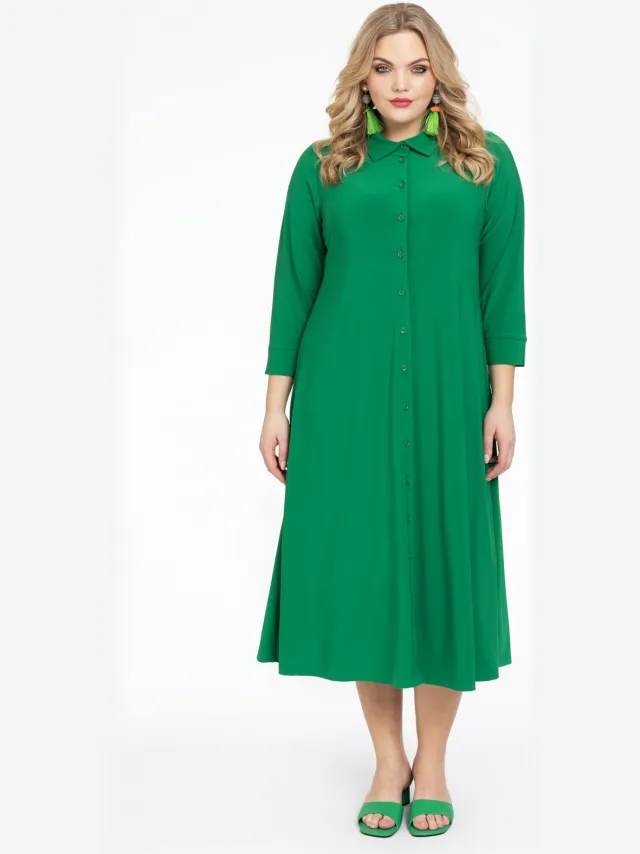 Yoek Lange blouse-jurk | Groen, foto 2