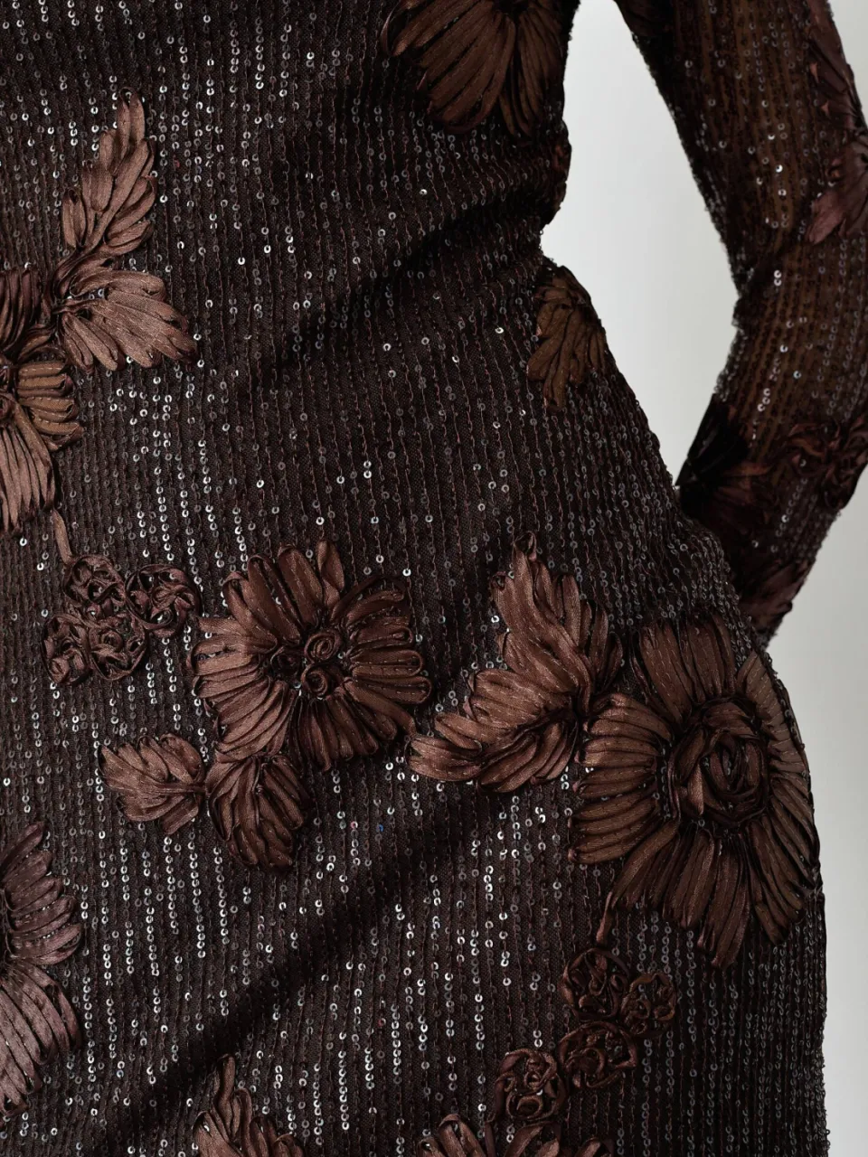 SisterS Point midi jurk met glitters - bruin, foto 4
