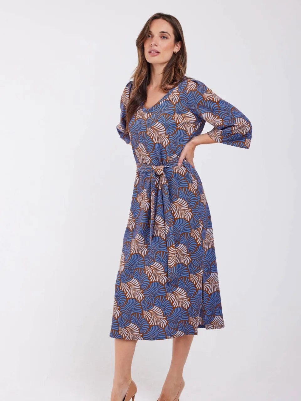 Didi midi jurk blauw, foto 4