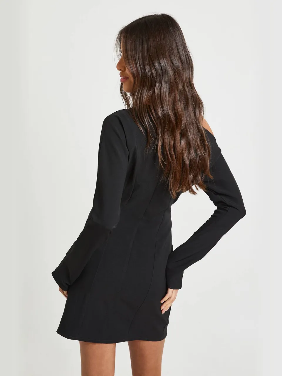 boohoo Dames Gestructureerde Bardot Mini Shift Jurk zwart, foto 2