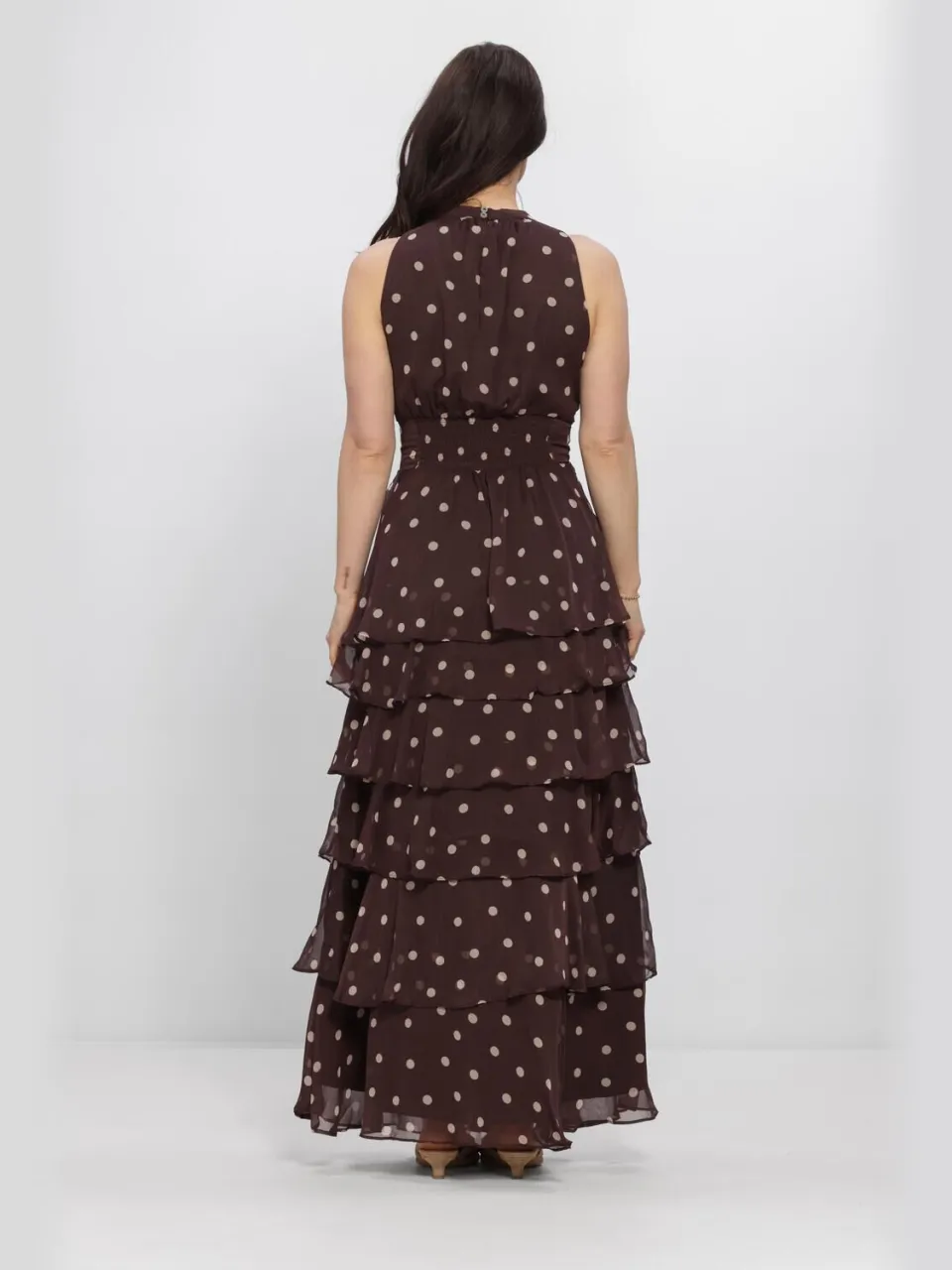 NEO NOIR Dames Jurken Marli Big Dot Dress - Bruin, foto 3