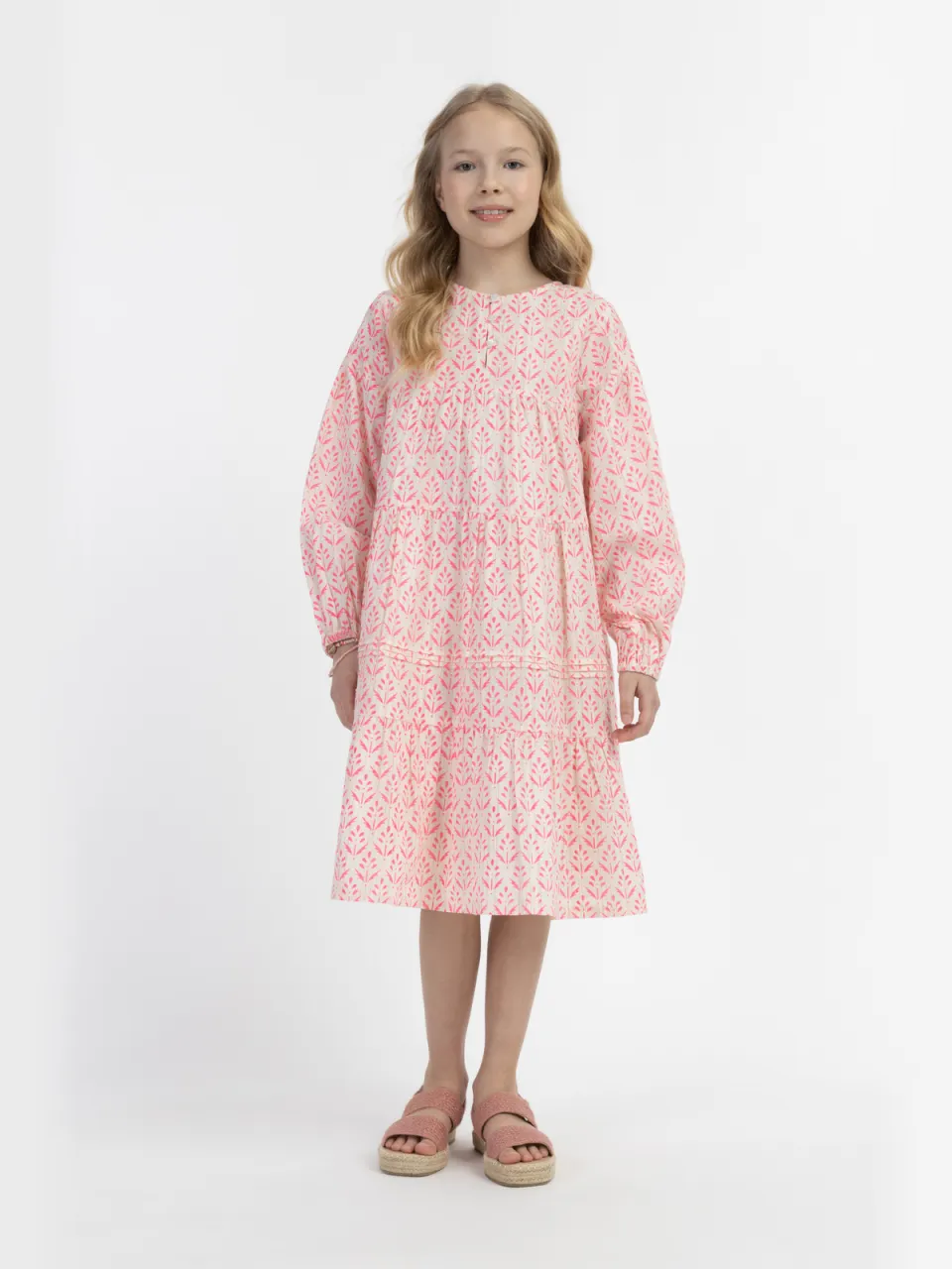 IZIA Zomerjurk Meisje neonroze