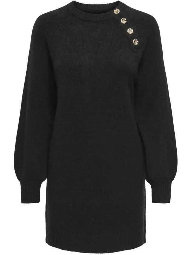 Only ONLEMMA LIFE LS BUTTON ONEC DRESS CC KNT - Dames - Mini jurken zwart/leo aop