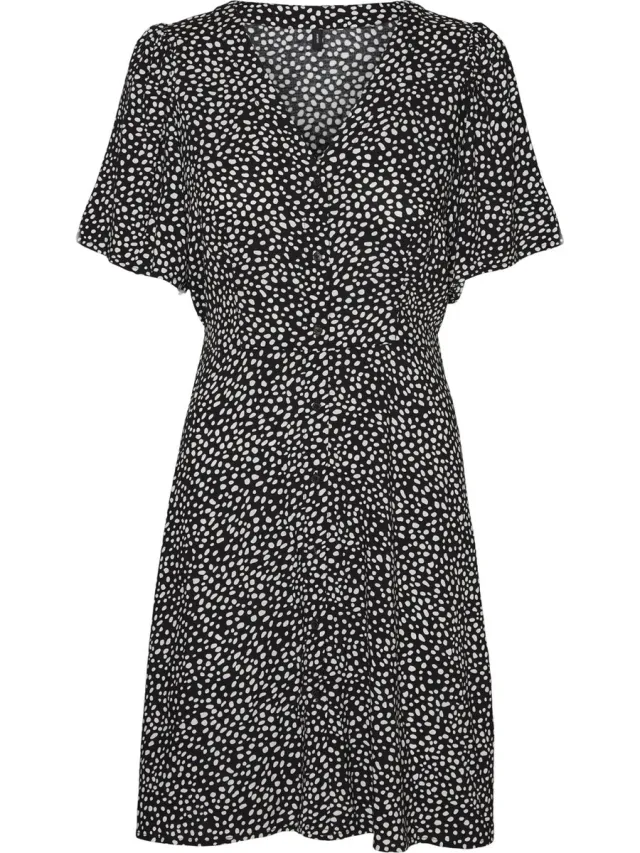 Vero Moda VMALBA SS SHORT DRESS WVN NOOS - Dames - Mini jurken Black