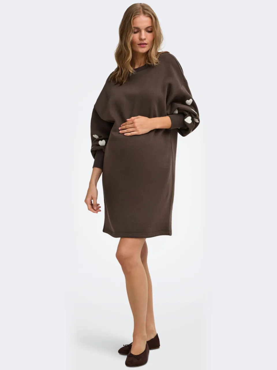 Only Maternity zwangerschapssweatjurk bruin, foto 4