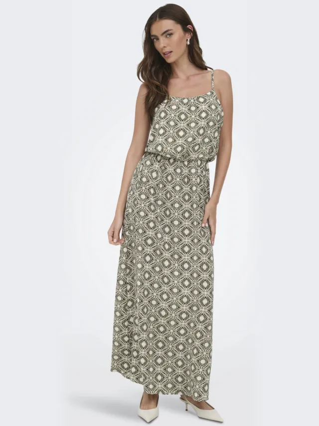 Only maxi jurk groen groen / ecru