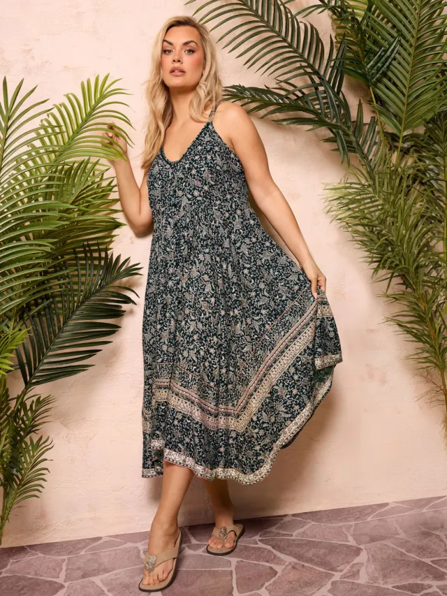 Yours Zwarte Paisley Jurk Met Asymmetrische Zoom-60, foto 2