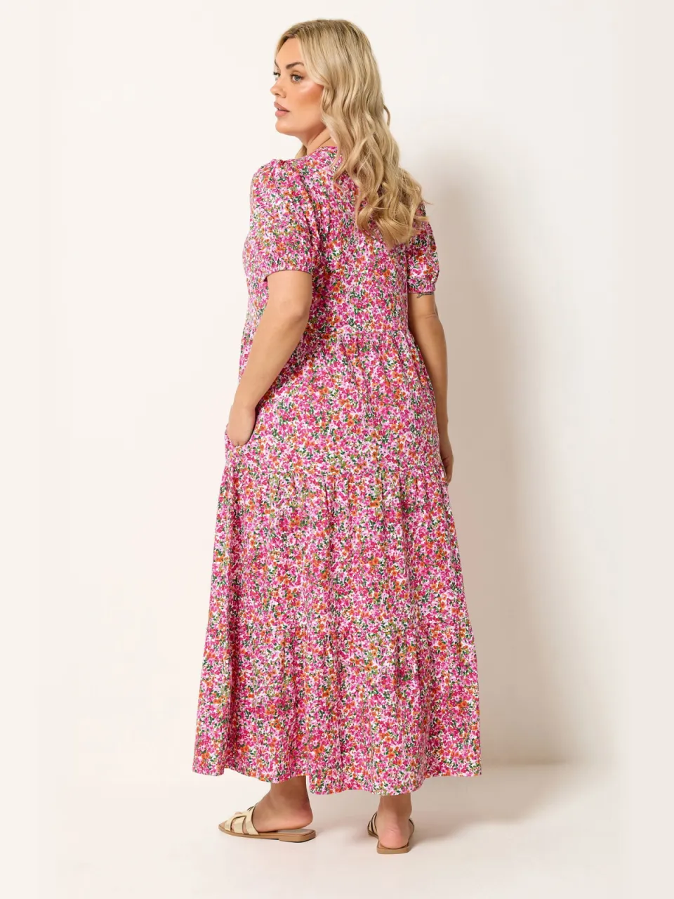 Yours Roze Zomerjurk Met Bloemenprint, foto 2