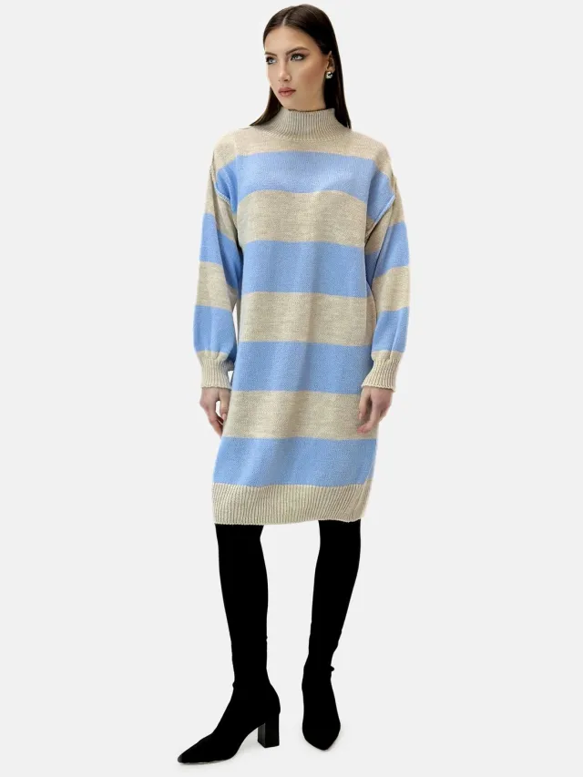 Elara Strickkleid Hellblau