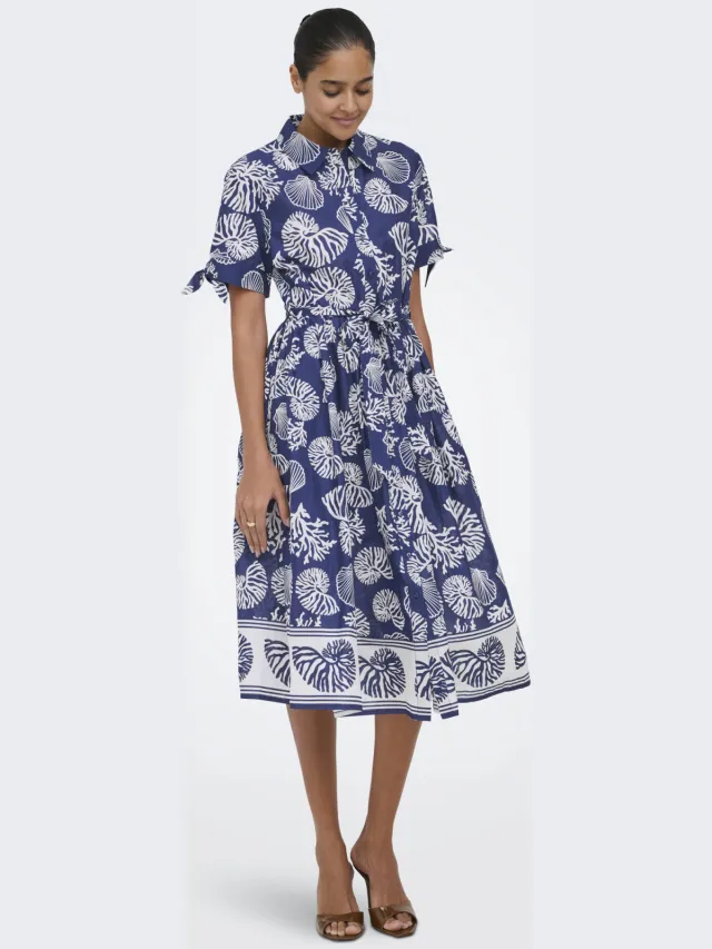JDY blousejurk donkerblauw Donkerblauw/wit