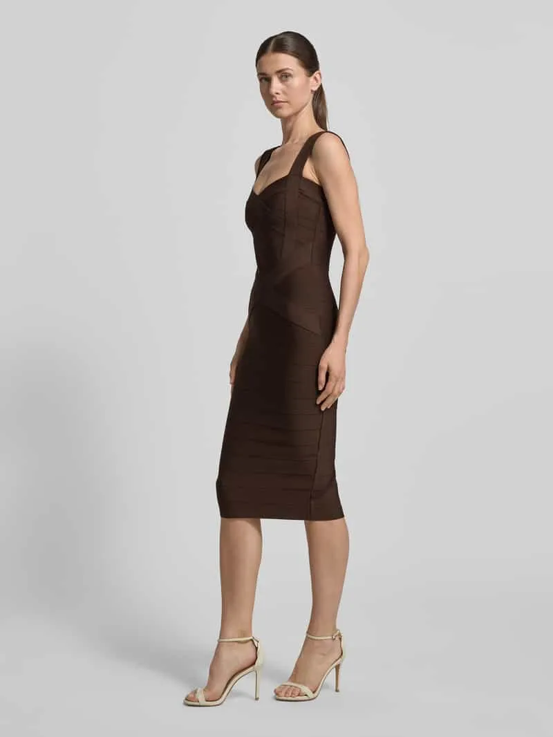 Lipsy slim fit jurk in mouwloos design middenbruin, foto 3