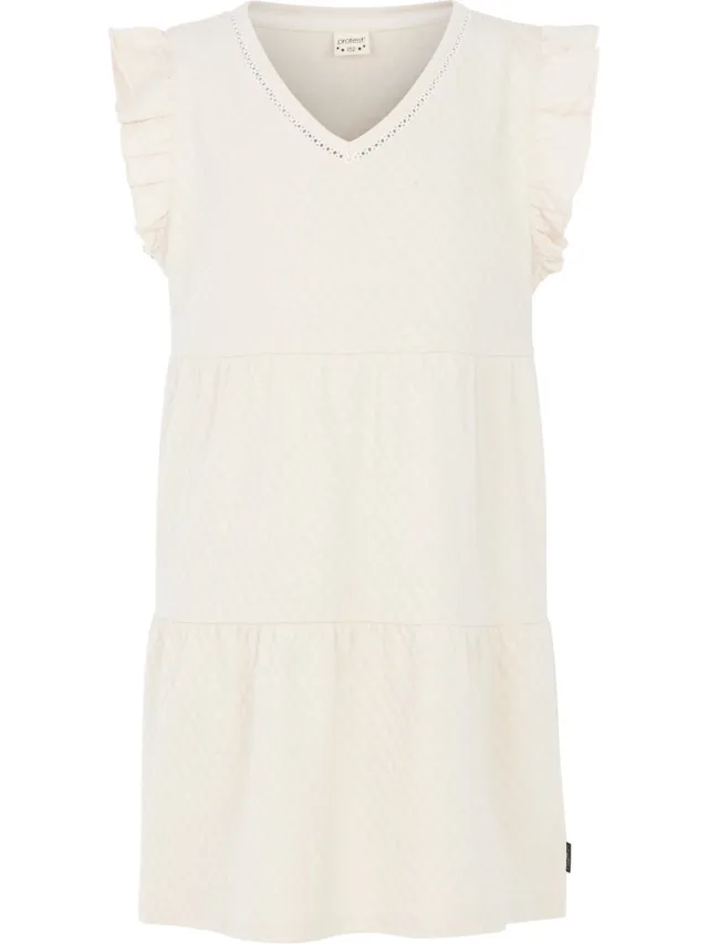 Protest Prtunicorn Jr – Korte jurk Meisjes – Ruches Kit Offwhite