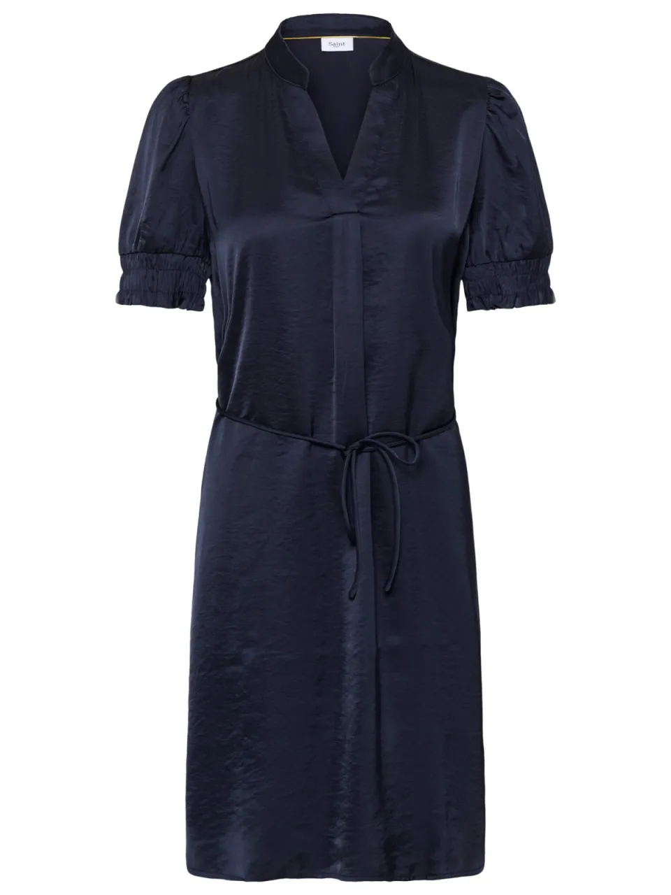 Saint Tropez viscose mini jurk met ceintuur - marineblauw, foto 2