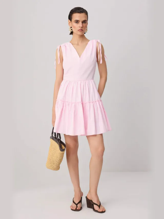Trendyol TRENDYOLMİLLA Dames Roze Effen Kort / Mini Mouwloos Skater Jurken, foto 2