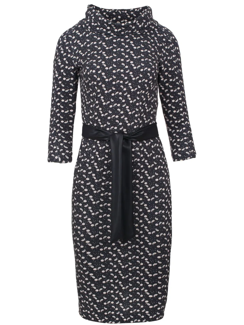 Conquista Jurk met print en riem donkergrijs, foto 2