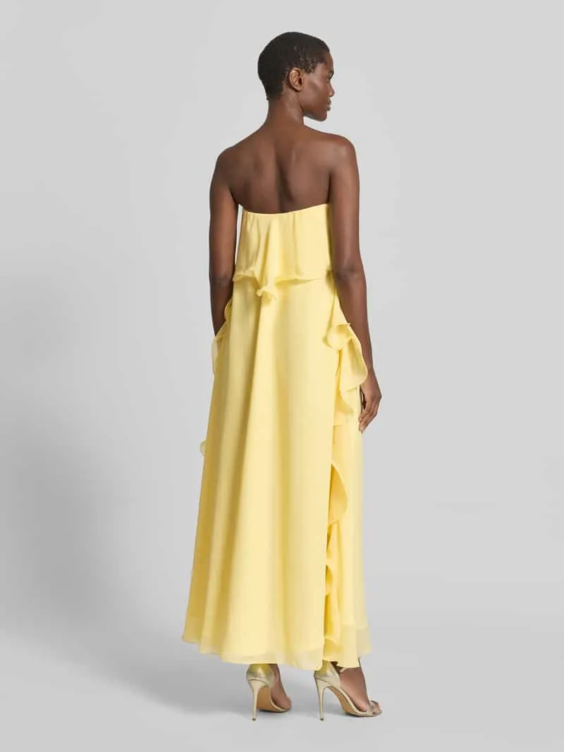 Vero Moda Maxi-jurk van chiffon model 'IRIS' lichtgeel, foto 3
