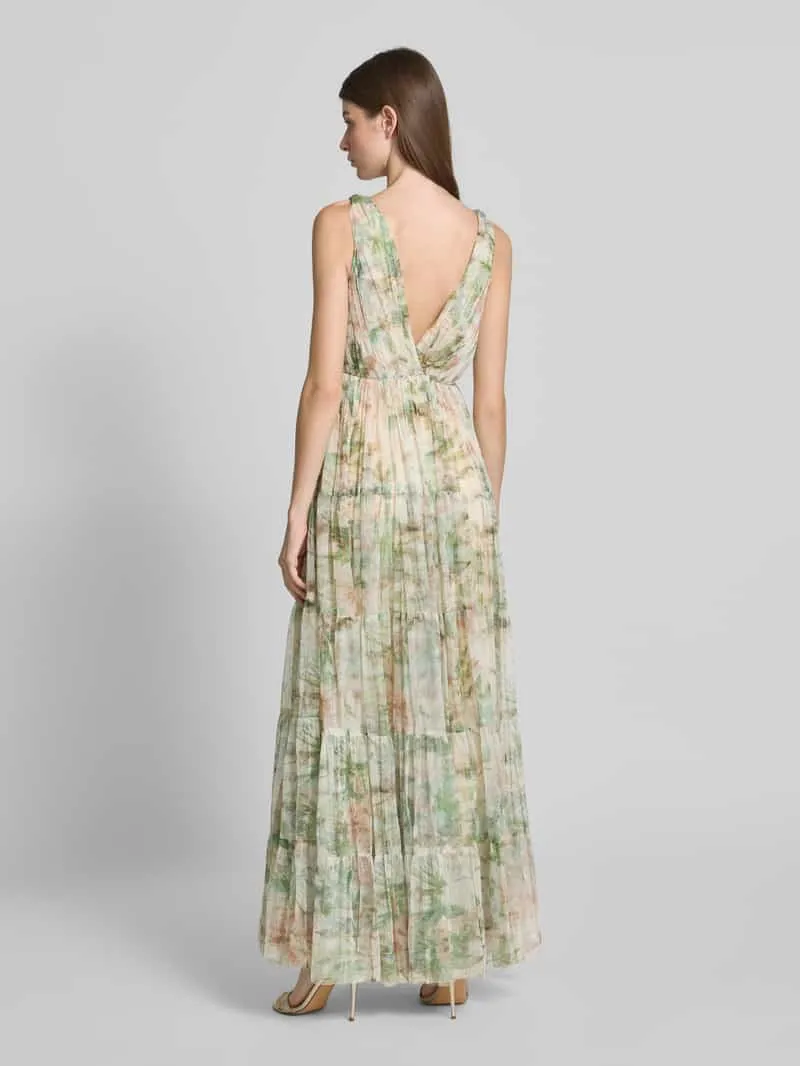 Lace & Beads Avondjurk in laagjeslook met V-hals lichtgroen, foto 3