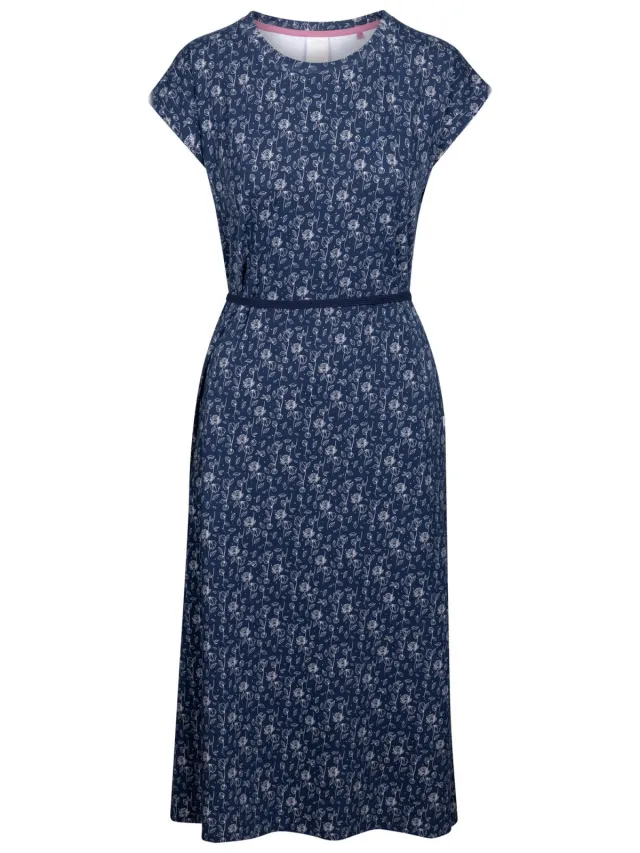 Trespass Dames portia bloem casual jurk Marineblauw