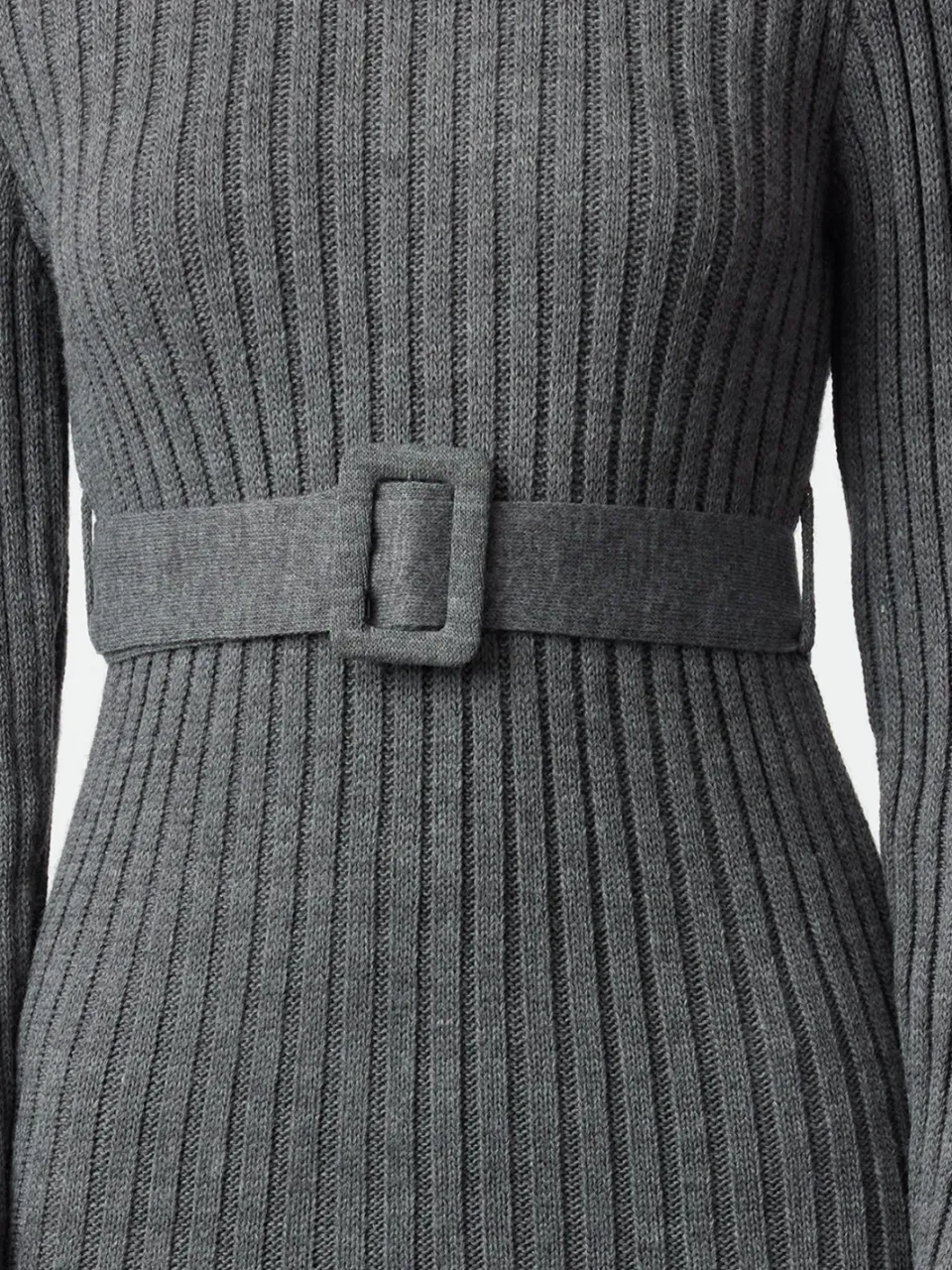 Trendyol TRENDYOLMİLLA Dames Grijs Effen Midi Lang Casual A-lijn Jurken, foto 2