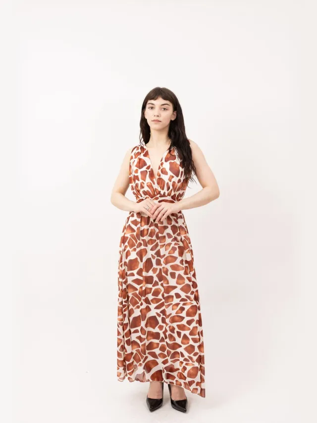 Elara Maxikleid Dunkelbraun