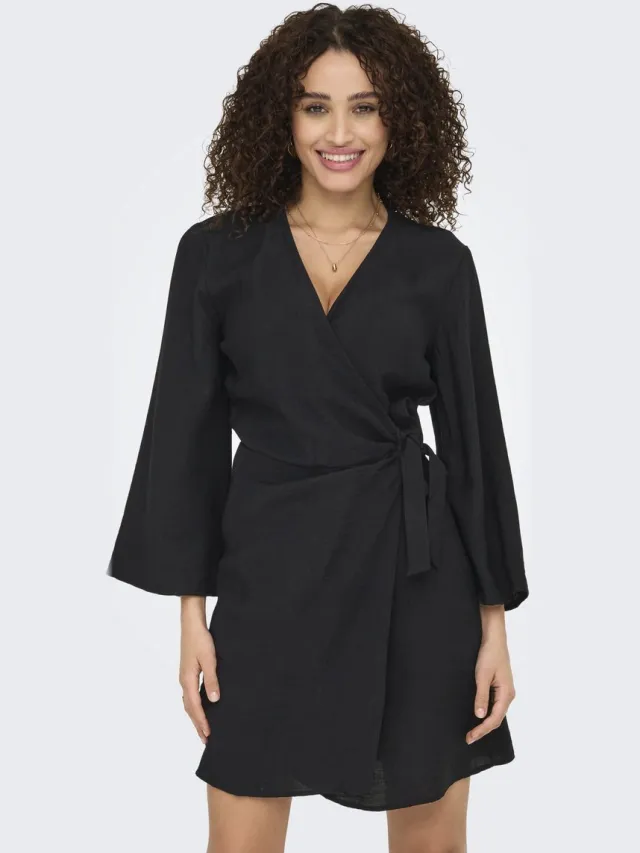 Only JDYPEPPER 7/8 WRAP DRESS WVN NOOS - Heren - Jurk Black