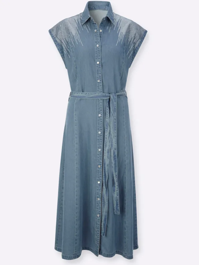Jeansjurk blue-bleached
