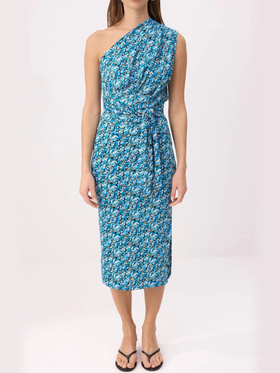 Trendyol TRENDYOLMİLLA Dames Blauw Stippen Midi Mouwloos Avond / Dagelijks Bodycon Jurken, foto 2