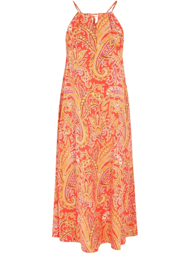 aleida jurk oranje veelkleurig