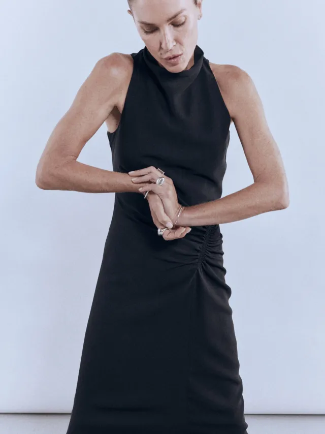 Mango midi jurk - zwart, foto 4