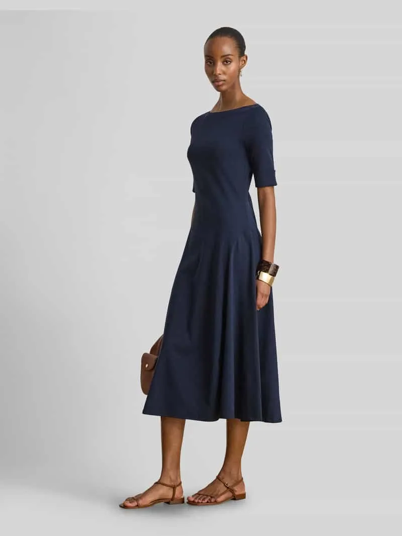 Lauren Ralph Lauren regular fit jersey jurk van katoenmix model 'MUNZIE' donkerblauw, foto 3