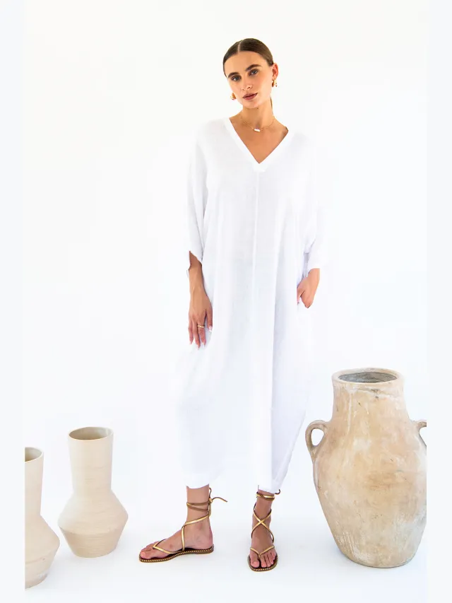 Neu Nomads dames vegan Kaftan Jurk Isla Wit