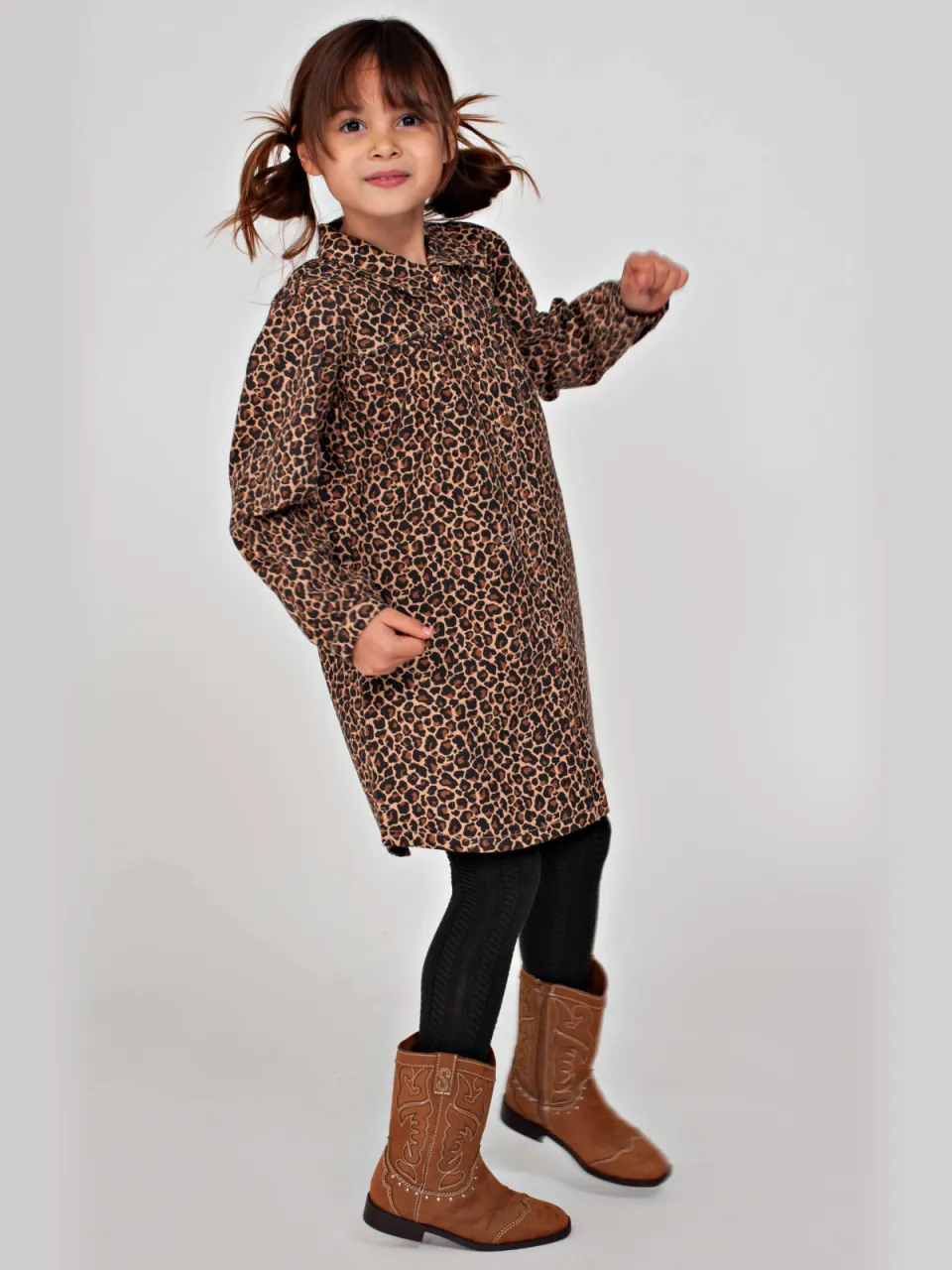 Jubel City Chic spijkerjurk met panterprint bruin, foto 7