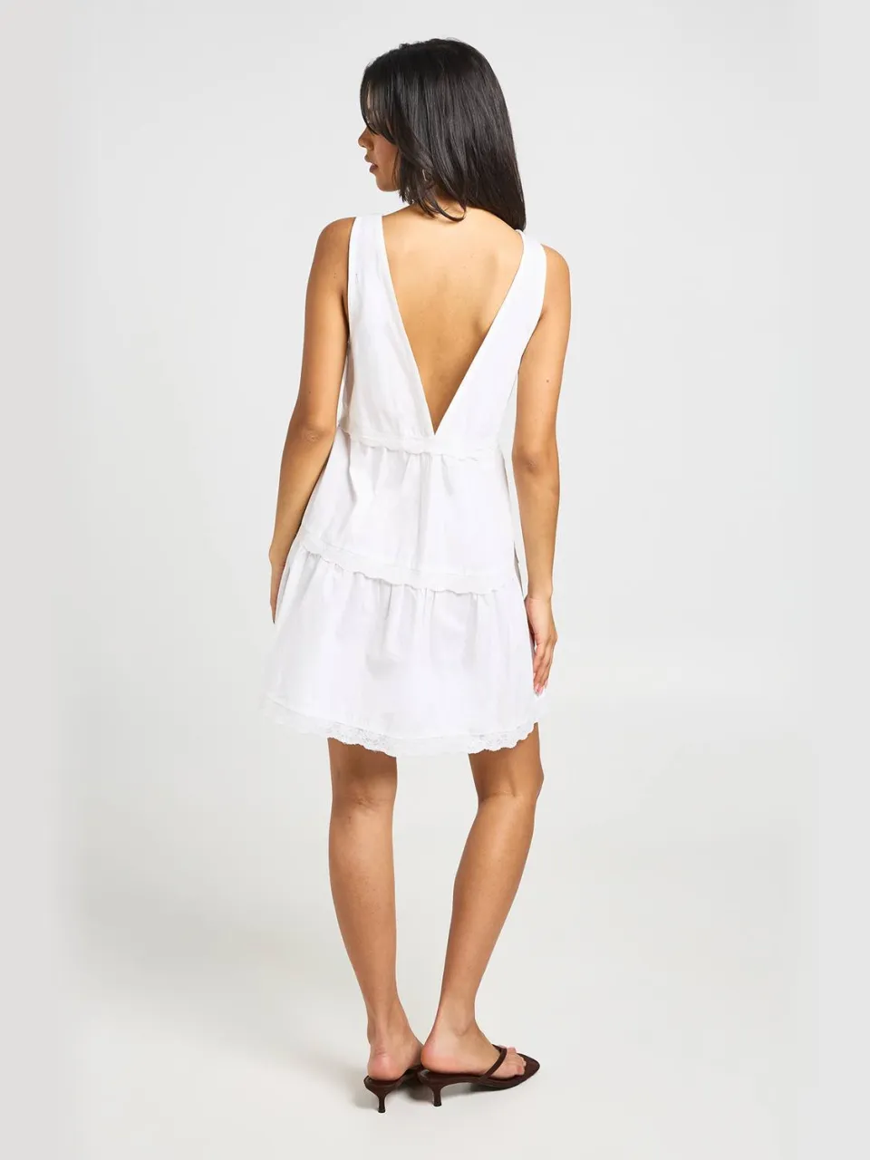 boohoo Dames Swingjurk Met Kantafwerking ivoor, foto 2