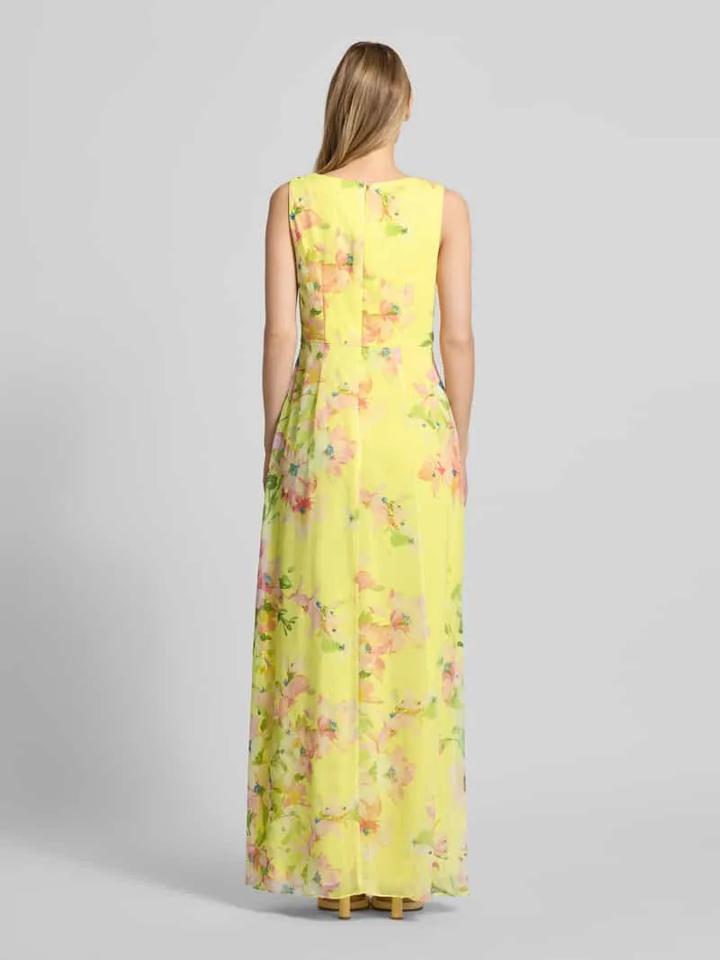 Adrianna Papell maxi-jurk in wikkellook met V-hals geel, foto 3