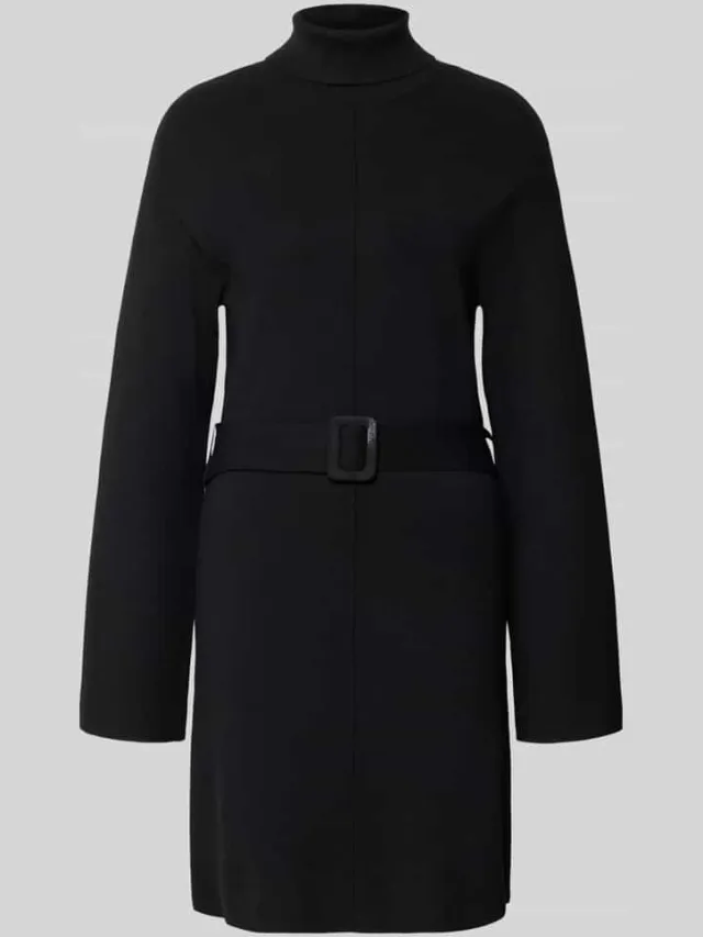 Yas Tricotjurk van viscosemix met riem model 'HAFNI' zwart, foto 2
