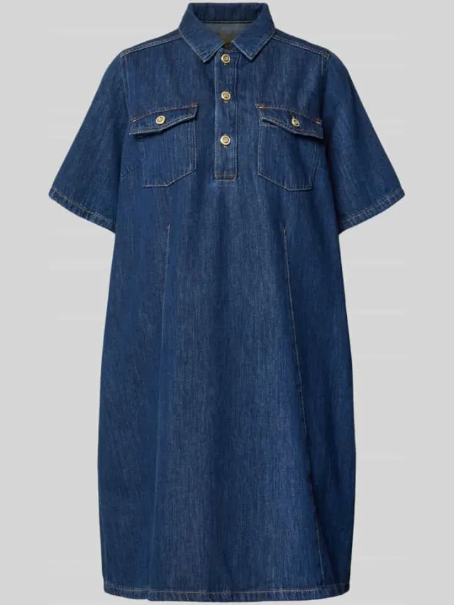 Mos Mosh Knie-lange denimjurk met borstzakken model 'Biba East', foto 2