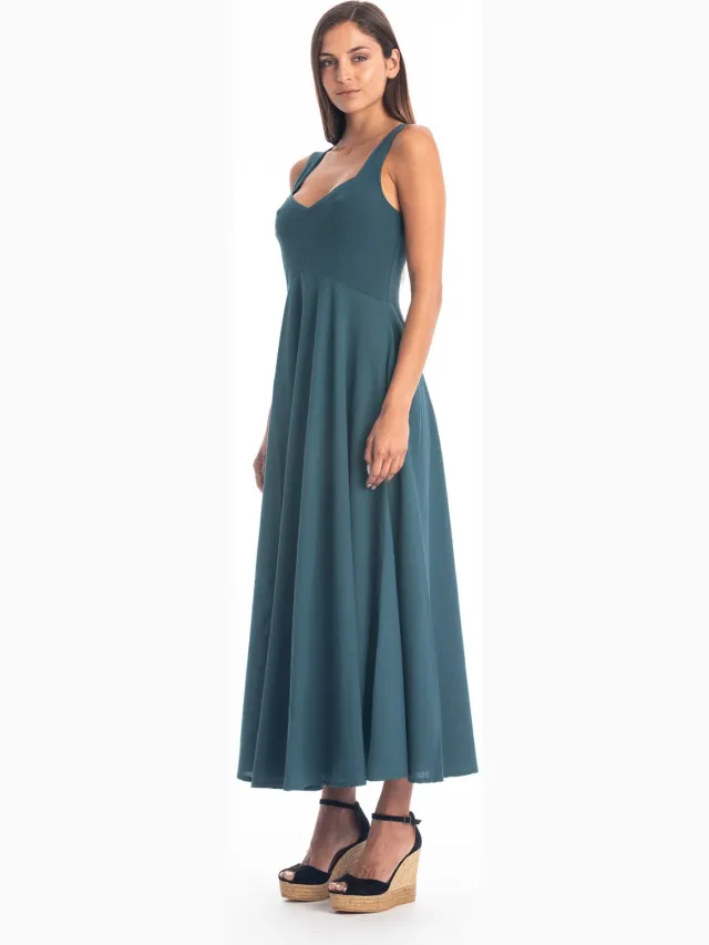 RAVENS VIEW IBIZA dames vegan Jurk Madonna Oceaanblauw Petrol