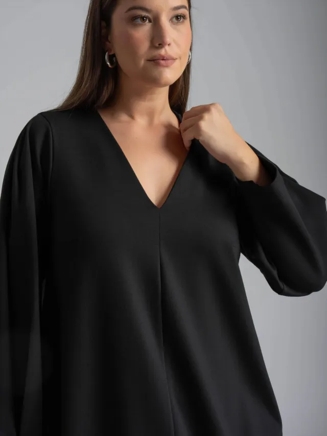 Mat Fashion Plus Size midi jurk - zwart, foto 5