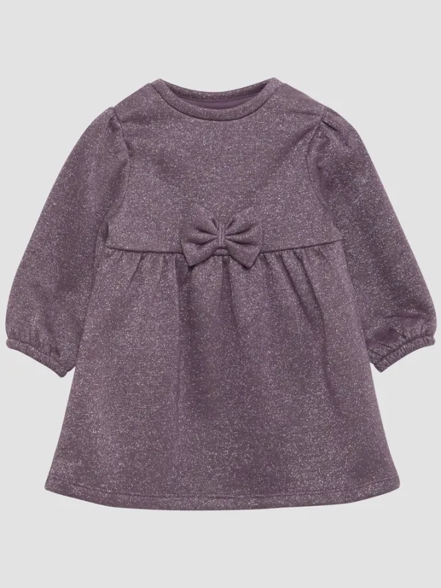 S.Oliver female - Glinsterende sweatshirtjurk met strik sering