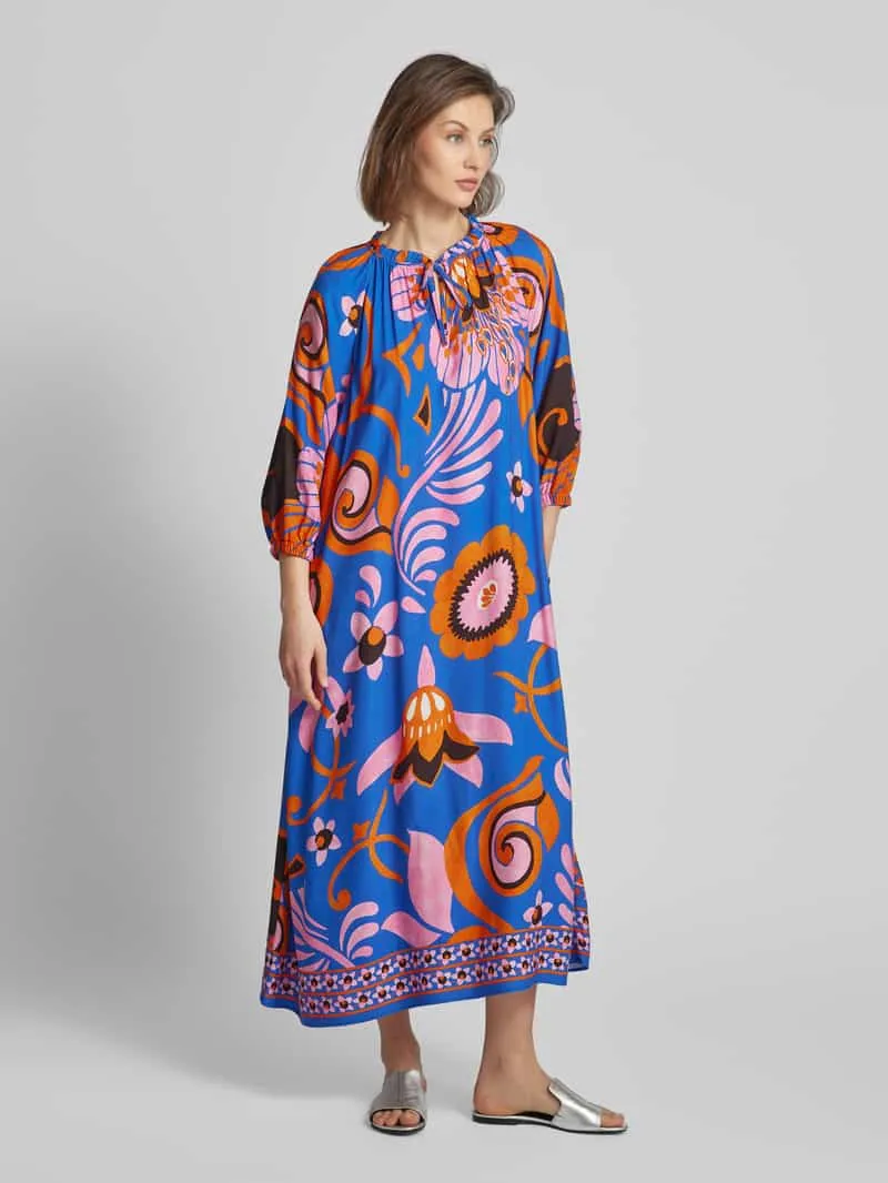 Smith and Soul Jurk van viscose met all-over motief blauw, foto 4