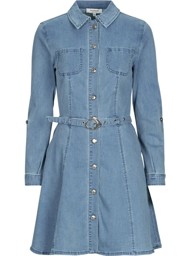 Morgan RODEX denim jurk middenblauw