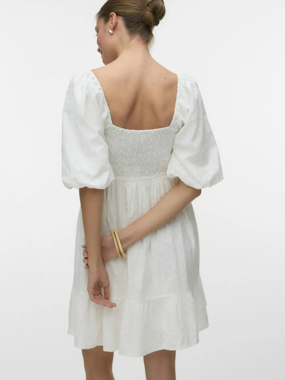 Aware mini jurk met borduursels - wit, foto 4