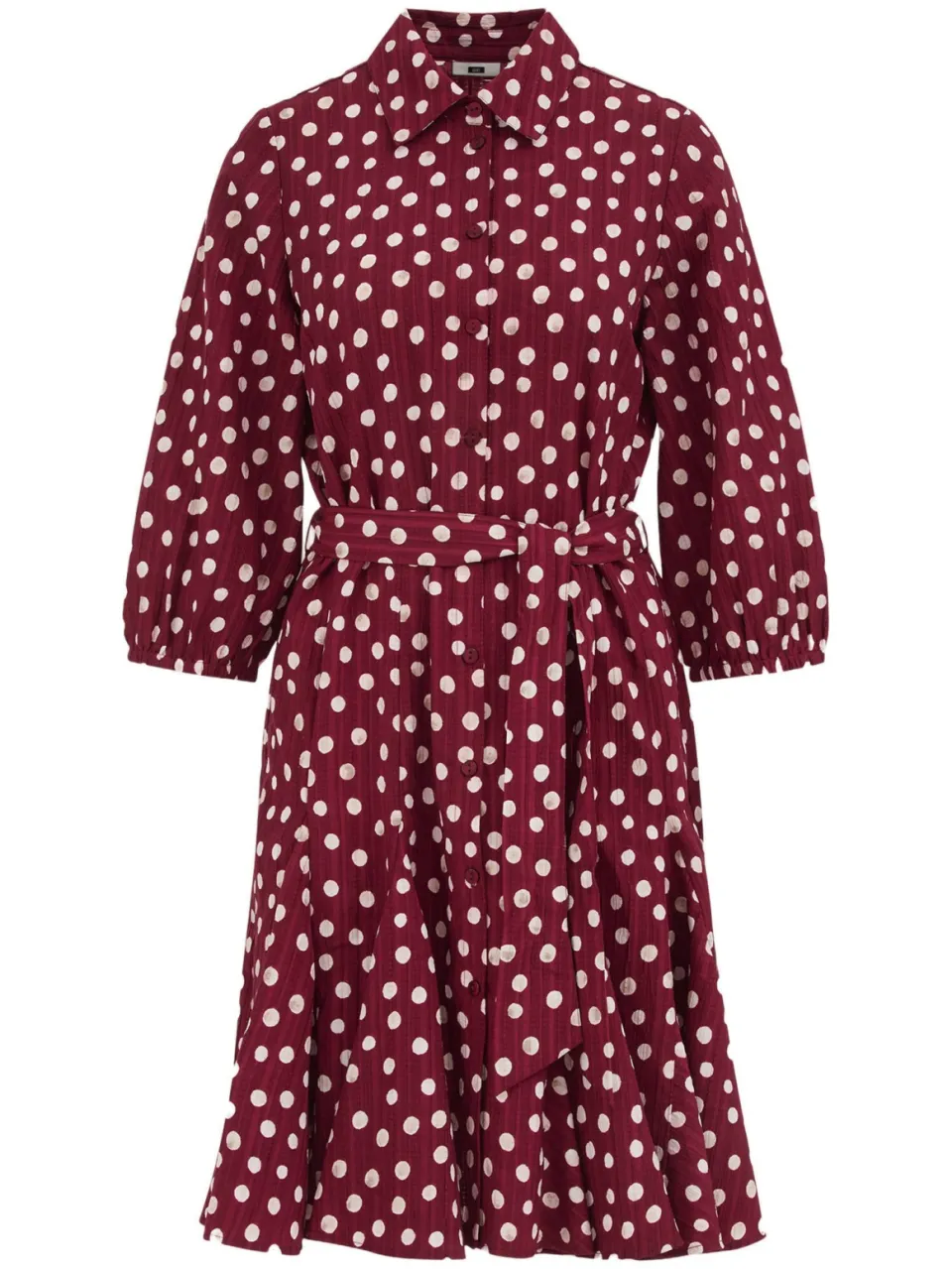 WE Fashion blousejurk met ceintuur en stippen - rood, foto 2