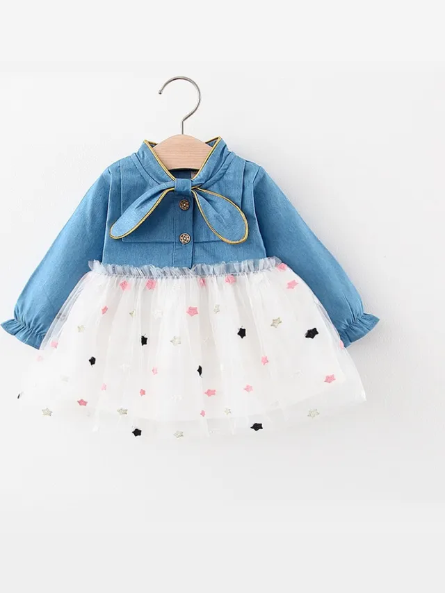 Baby Garden baby jurkje wit denim
