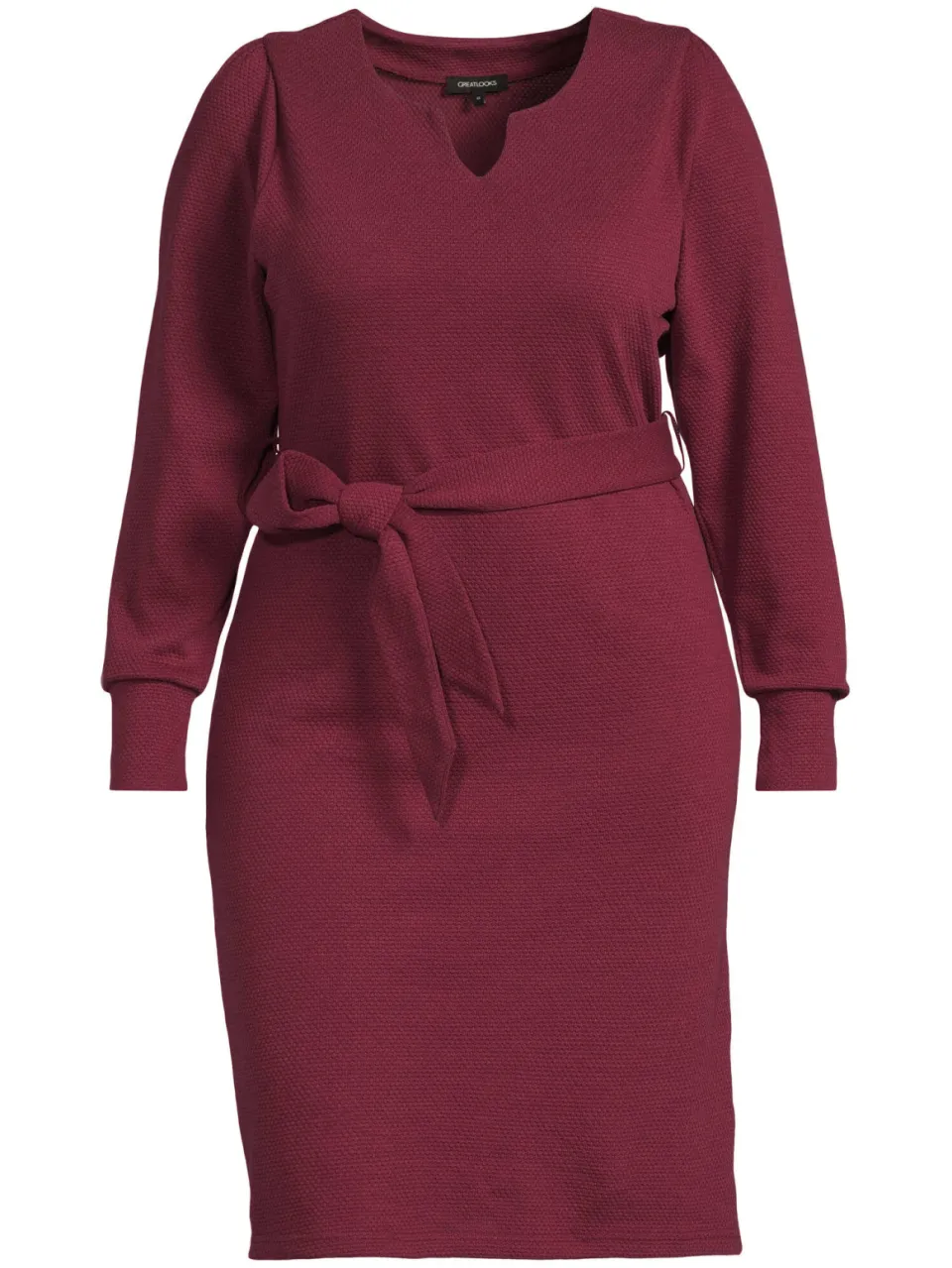GREAT LOOKS midi jurk met textuur bordaux bordeaux, foto 2