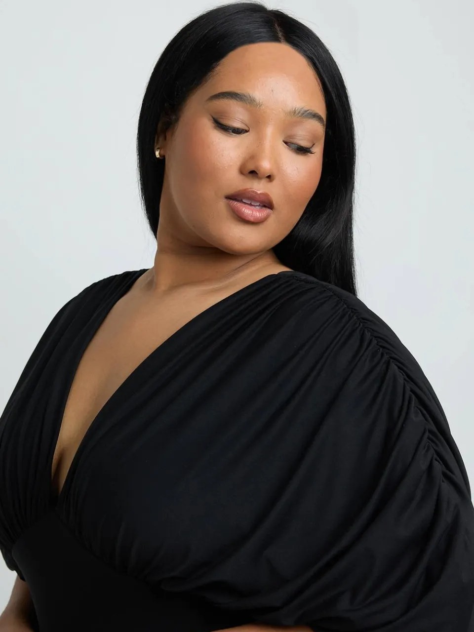 boohoo Dames Plus Super Zachte Vleermuis Jurk zwart, foto 4