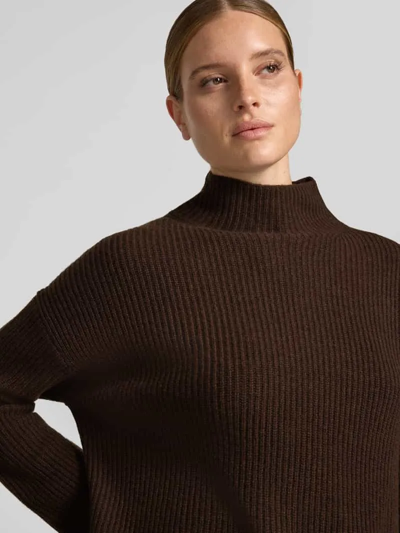 Marc O'Polo Loose fit tricotjurk van wolmix donkerbruin, foto 4