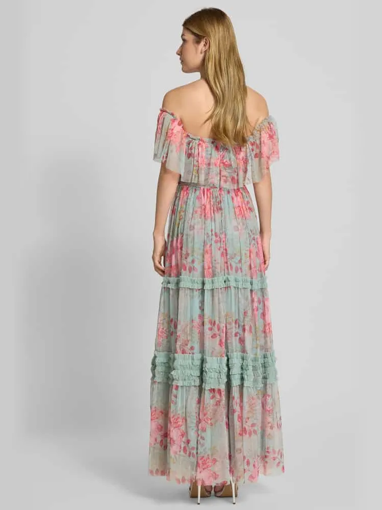 Lace & Beads Avondjurk met vierkante hals lichtblauw, foto 3