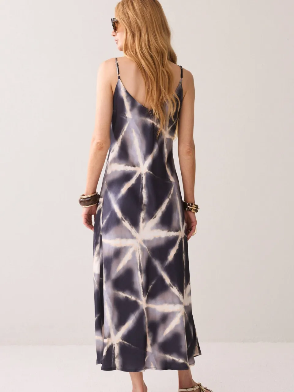Summum viscose midi jurk met print - donkerblauw, foto 6
